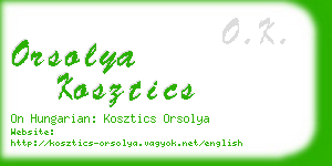 orsolya kosztics business card